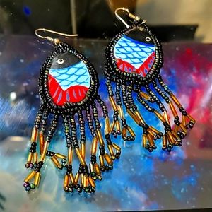 Fish earrings dangle tropical island